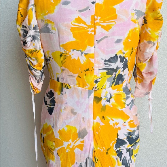 Alice McCall Floral Yellow & Pink Midi Dress Size US 10/L-XL - Picture 4 of 6